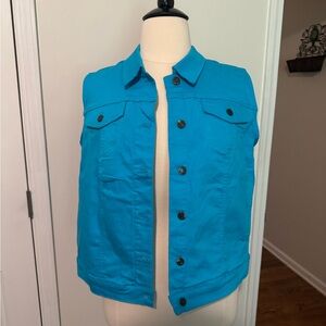 Vibrant Teal/Blue Denim Vest